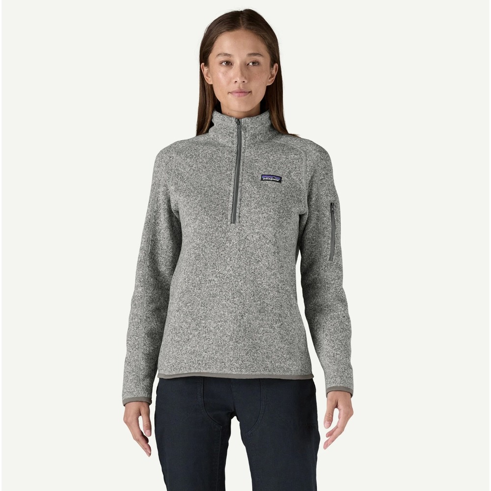 Patagonia Better Sweater 1/4 Zip Fleece Pullover Birch White Gray Womens Large